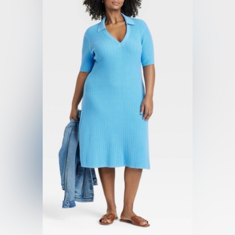 158 Ava & Viv Sky Blue Midi Dress